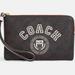 Coach Bags | Coach Corner Zip Wristlet In Signature Canvas With Varsity Motif Brown/Chalk New | Color: Brown/Red | Size: Os