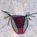 Victoria's Secret Intimates & Sleepwear | Medium Red Victoria Secret Black Victoria Secret Bikini Side Tie Very Sexy Panty | Color: Black/Red | Size: M