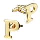 Classic gold letter cufflinks men's shirt cufflinks formal wear (metallic color: 90359W) ()