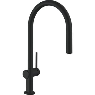 Küchenarmatur HANSGROHE "Talis M54", schwarz (mattschwarz), H:435cm T:26,3cm, Armaturen, 210 Ausziehauslauf 1 Strahlart 