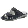 Pantolette WALDLÄUFER "GARDA", Damen, Gr. 7 (40,5), blau (dunkelblau), Nubukleder, klassisch, Schuhe, Keilabsatz, Sommerschuh, Schlappen mit Schmuckapplikation, Weite G