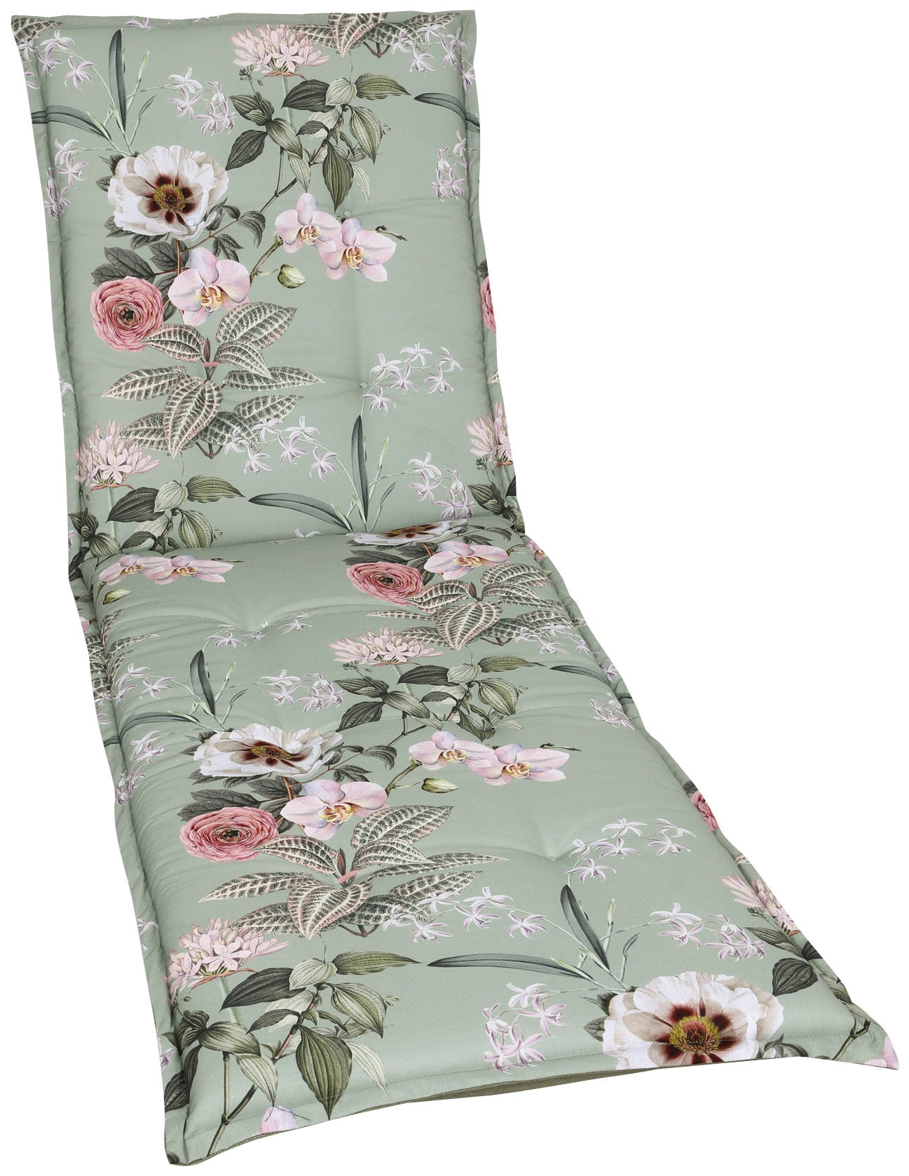 Liegenauflage GO-DE, grün (salbei), B:60cm H:7cm T:190cm, Baumwolle, Polyurethan, Polsterauflagen, 190x60 cm