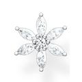 Single-Ohrstecker THOMAS SABO "Blume, H2196-051-14", bunt (silberfarben, weiß, kristallweiß), Ohrringe, Damen, Silber 925 (Sterlingsilber), mit Zirkonia (synth.)