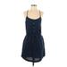 Juicy Couture Casual Dress - Mini Scoop Neck Sleeveless: Blue Print Dresses - Women's Size Small