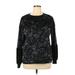 Simply Vera Vera Wang Long Sleeve Top Black Crew Neck Tops - Women's Size X-Large