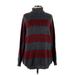 Weekend Suzanne Betro Turtleneck Sweater: Burgundy Color Block Tops - Women's Size Large