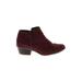 G.H. Bass & Co. Ankle Boots: Burgundy Solid Shoes - Women's Size 7 1/2 - Almond Toe