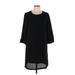 H&M Casual Dress - Shift Crew Neck 3/4 sleeves: Black Print Dresses - Women's Size 12