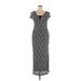Connected Apparel Cocktail Dress - Sheath Scoop Neck Short sleeves: Gray Dresses - Women's Size 14