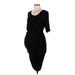 Motherhood Casual Dress - Midi Scoop Neck Short sleeves: Black Print Dresses - Women's Size Medium Maternity
