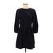 Zara Casual Dress - Sweater Dress: Black Solid Dresses - Women's Size Small