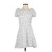 Ann Taylor LOFT Casual Dress - Mini: White Polka Dots Dresses - Women's Size 4 Petite