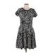 Maison Jules Casual Dress - Fit & Flare: Black Baroque Print Dresses - Women's Size Large