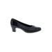 Munro American Flats: Slip-on Chunky Heel Classic Black Solid Shoes - Women's Size 10 - Almond Toe