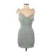 Emory Park Casual Dress - Mini: Teal Brocade Dresses - New - Women's Size Medium