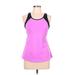Fila Sport Active Tank Top: Pink Solid Activewear - Women's Size Large