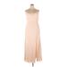 Dessy Collection Cocktail Dress - Midi V-Neck Sleeveless: Tan Print Dresses - New - Women's Size 20