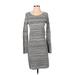 Club Monaco Casual Dress - Sheath: Gray Color Block Dresses - Women's Size X-Small