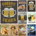 Cheers A Beer Free Tomorrow Metal 18/Signs Posters Wall Decor for Man Diversization Bars