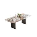 Orren Ellis Cocheco Rectangular Faux Marble Dining Table Metal in Gray/White | 29.55 H x 63 W x 35.46 D in | Wayfair