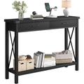 Gracie Oaks Jerico 43" Console Table Wood in Black | 30 H x 43 W x 12 D in | Wayfair AA7EB0C1EF53454C8D7FA78CC26D1CAC
