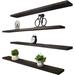 Latitude Run® Rustic Wood Floating Shelves For Wall Decor Farmhouse Wooden Wall Shelf Set Of 4 Wood in Brown | 1 H x 48 W x 6 D in | Wayfair