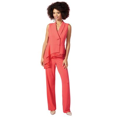 Sleeveless Pant Set (Size 8) Coral, Polyester,Spandex