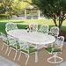 MEETWARM 9-piece Outdoor Patio Dining Set, All-weather Cast Aluminum Patio Conversation Set w/ 2 Swivel Rocker Chairs, 6 Stationary, 1 Oval Table | Wayfair