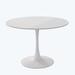 Wrought Studio™ Modern Round Dining Table w/ Round MDF Table Top, Metal Base Dining Table Wood/Metal in White | Wayfair