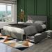 Latitude Run® Platform Bed Upholstered/Velvet/Metal in Gray | 39 H x 39 W x 39 D in | Wayfair D779FEBAD9344A3D910CDB92464FD55E