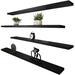 Latitude Run® Rustic Wood Floating Shelves For Wall Decor Farmhouse Wooden Wall Shelf Set Of 4 Wood in Black | 1 H x 48 W x 6 D in | Wayfair