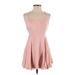 Kimchi Blue Casual Dress - A-Line V Neck Sleeveless: Pink Print Dresses - Women's Size 2