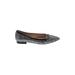 L.K. Bennett Flats: Slip-on Chunky Heel Glamorous Silver Shoes - Women's Size 36 - Pointed Toe