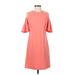 Calvin Klein Casual Dress - Shift Cold Shoulder Short sleeves: Orange Solid Dresses - Women's Size 2