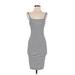 Zara TRF Casual Dress - Midi Square Sleeveless: Gray Print Dresses - Women's Size Small