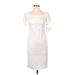 Laundry by Shelli Segal Casual Dress - Sheath Square Short sleeves: Ivory Print Dresses - New - Women's Size 4