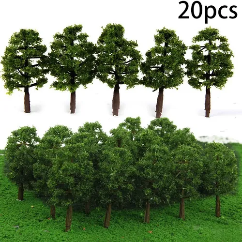 Diorama Modell Bäume Landschaft Layout Maßstab Eisenbahn 8cm Garten Mini Miniatur Kunststoff Eisenbahn Landschaft Straße 20pcs