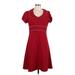 Windsor Cocktail Dress - A-Line Scoop Neck Short sleeves: Red Print Dresses - Women's Size 13