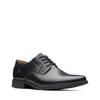 Schnürschuh CLARKS "Tilden Plain", Herren, Gr. 41, schwarz (schwarz leather), Leder, elegant, Schuhe, Freizeitschuh, Halbschuh, Schnürschuh mit komfortablem Fußbett