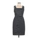 The Limited Casual Dress - Sheath Square Sleeveless: Black Print Dresses - Women's Size 10