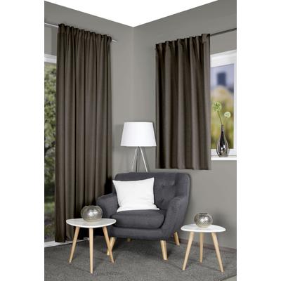 Vorhang HOME WOHNIDEEN "ESKAMIO" Gr. 5, braun, B:135cm H:245cm, Polyester, Gardinen, Thermo, Blickdicht, Leinenstruktur Image