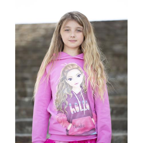 Kapuzensweatshirt TOPMODEL Gr. 128, pink (super pink) Mädchen Sweatshirts