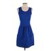 Madewell Casual Dress - Fit & Flare Scoop Neck Sleeveless: Blue Print Dresses - Women's Size Small