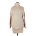 Shein Casual Dress - Sweater Dress Turtleneck Long sleeves: Tan Print Dresses - Women's Size X-Large