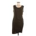 AVLN Studio Casual Dress - Sheath: Brown Solid Dresses - Women's Size Large