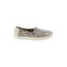 TOMS Flats: Slip-on Platform Casual Ivory Leopard Print Shoes - Women's Size 6 - Almond Toe