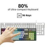 HXSJ Keyboard Super Mechanical Feel BUZHI 26 Conflict-Free Adjustable FunctionMembrane Composite Function Key Wired K96 26 ERYUE V600 Wired Conflict-Free Adjustable Composite but Super Mechanical