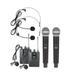 Vistreck Wireless Microphone Professional UHF Wireless Mic System Handheld Dual Microphone with Receiver Wearable Headworn and Lavalier Microphones for Meeting Party Church DJ Wedding Home KTV Set