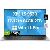 Dell XPS 15 9520 15.6 FHD+ (Intel 12th Gen 14-Core i7-12700H (Beat i9-11980HK) 64GB DDR5 RAM 2TB PCIe SSD RTX 3050) Business Laptop Backlit Fingerprint Thunderbolt 4 Webcam Win 11 Pro