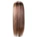 Desertasis long straight brown mixed blonde wig 18inches Long Straight Brown Mixed Blonde Synthetic Wigs for Women Middle Part Highlights Gold